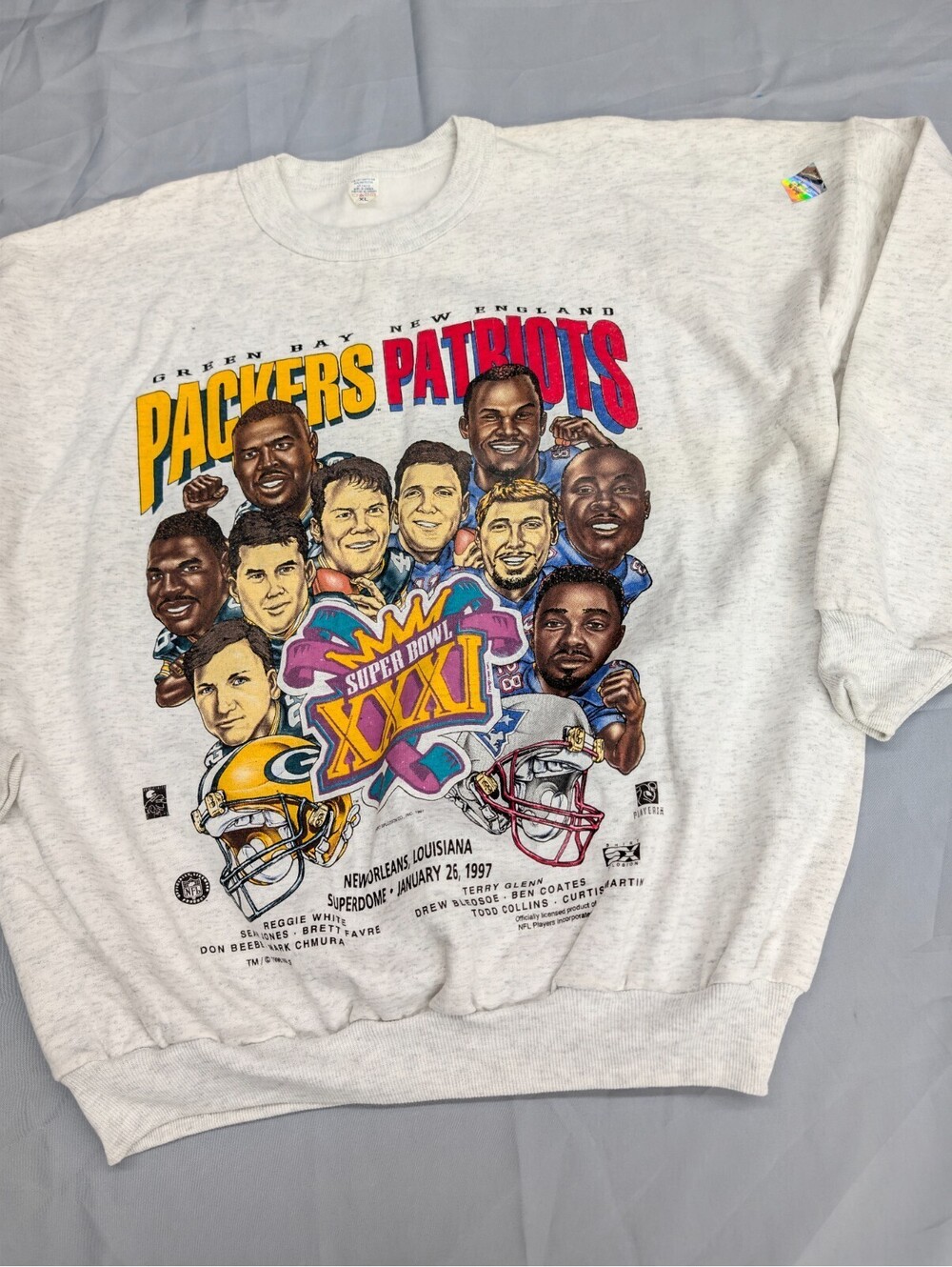 Super Bowl 31 Sweatshirt Packers Patriots Vintage 1997 XL